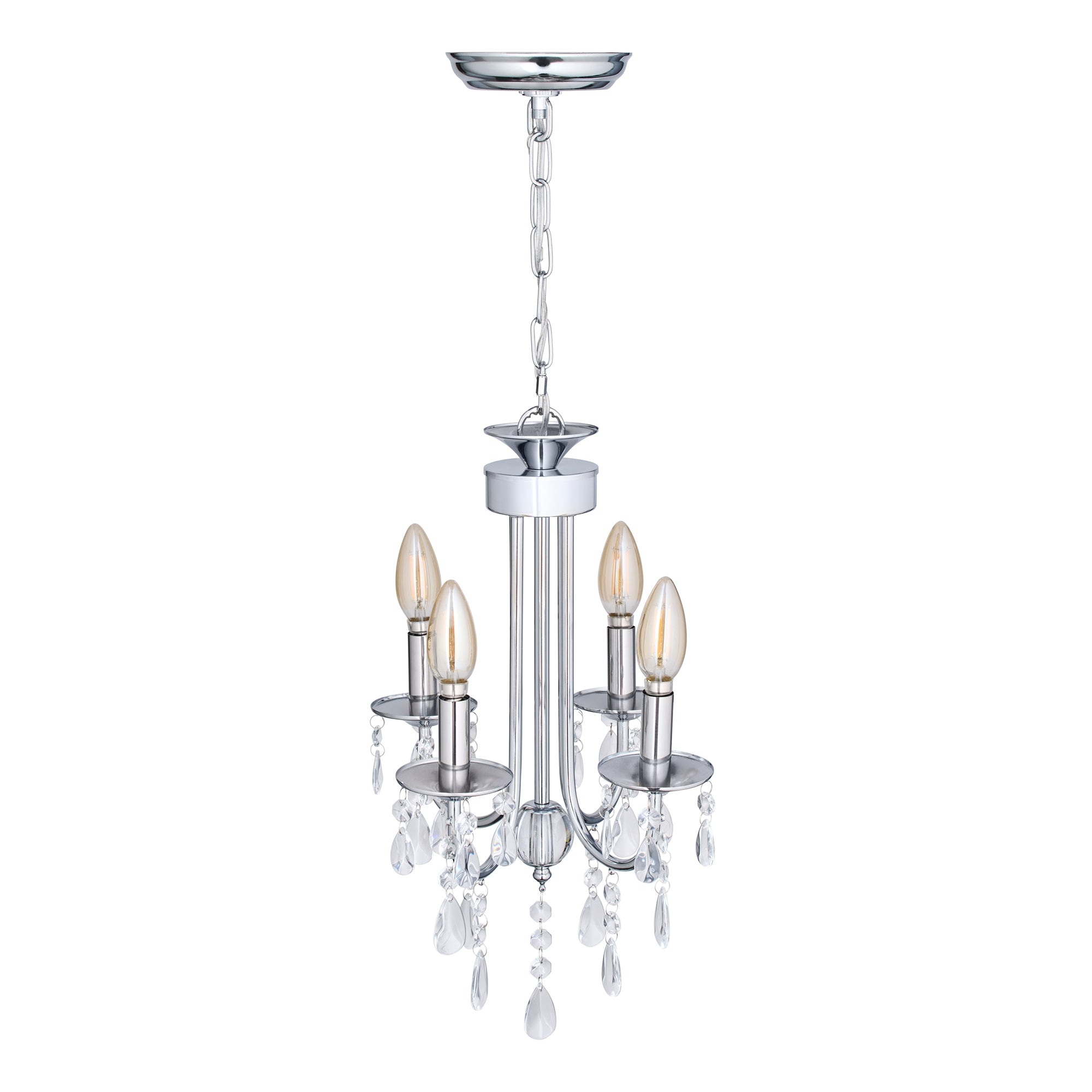 Francis 4-Light Chandelier, Three-Quarter View.