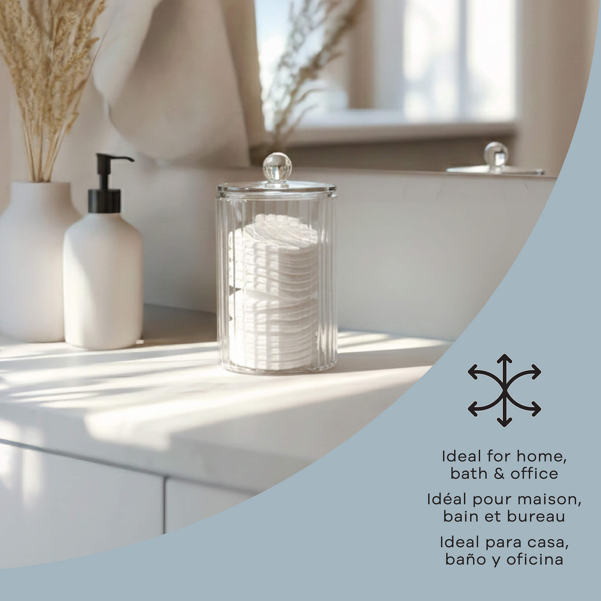 Halo Cotton Jar with Fluted Accent