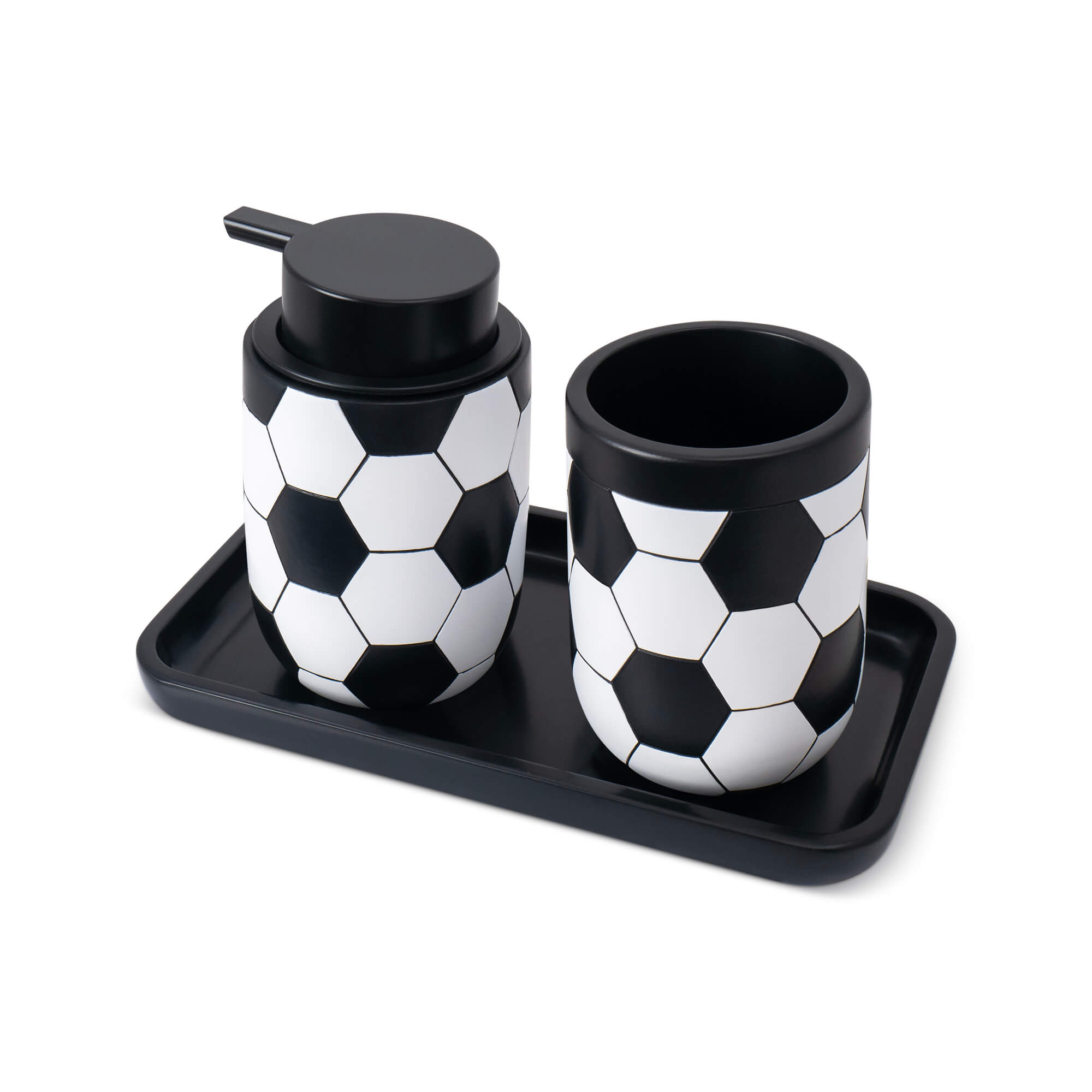 Soccer Resin 3pc Bath Accessories Set