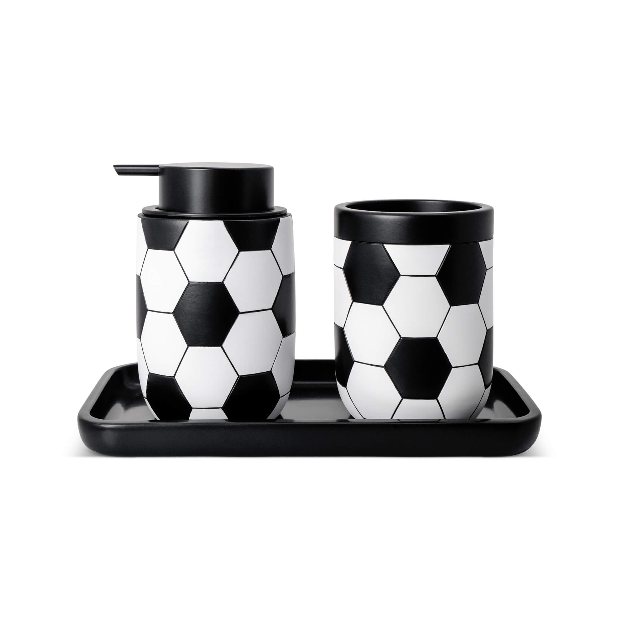 Soccer Resin 3pc Bath Accessories Set