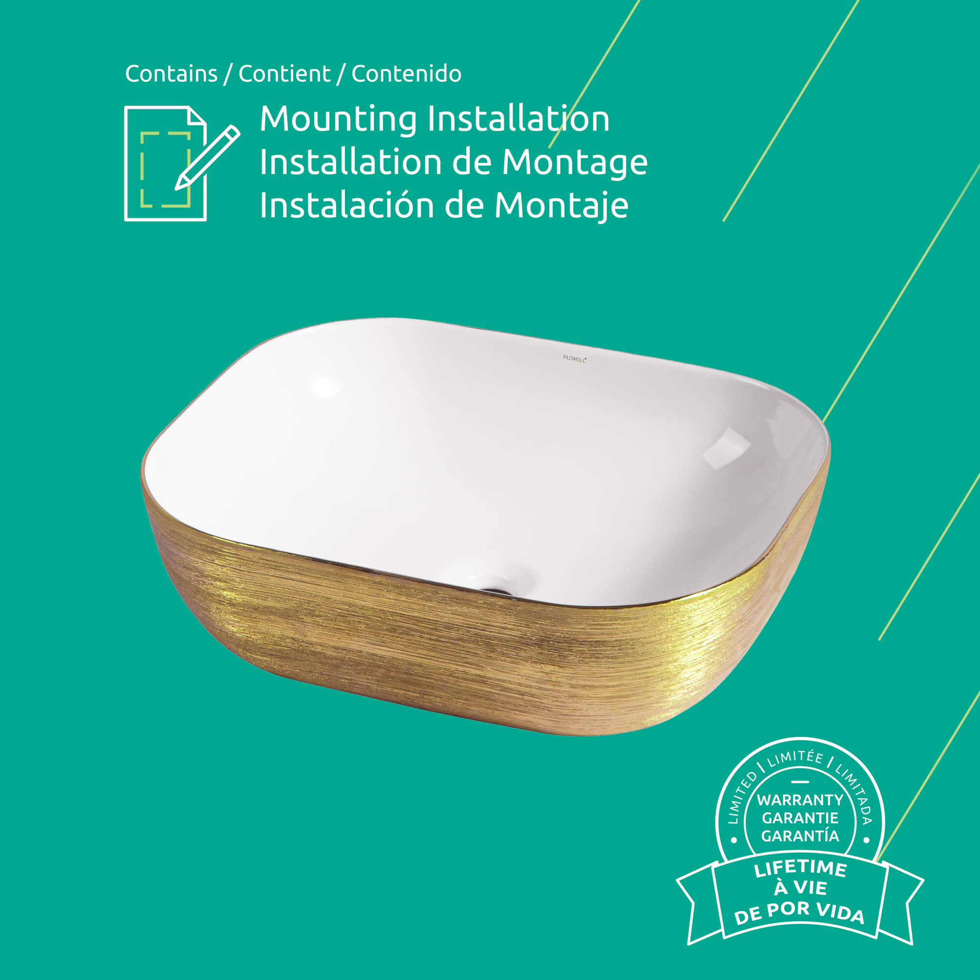 Rodas Rectangular Ceramic Basin