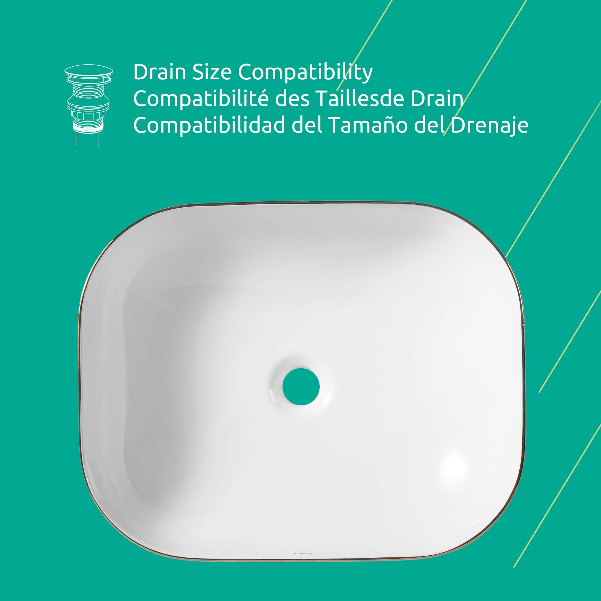 Rodas Rectangular Ceramic Basin
