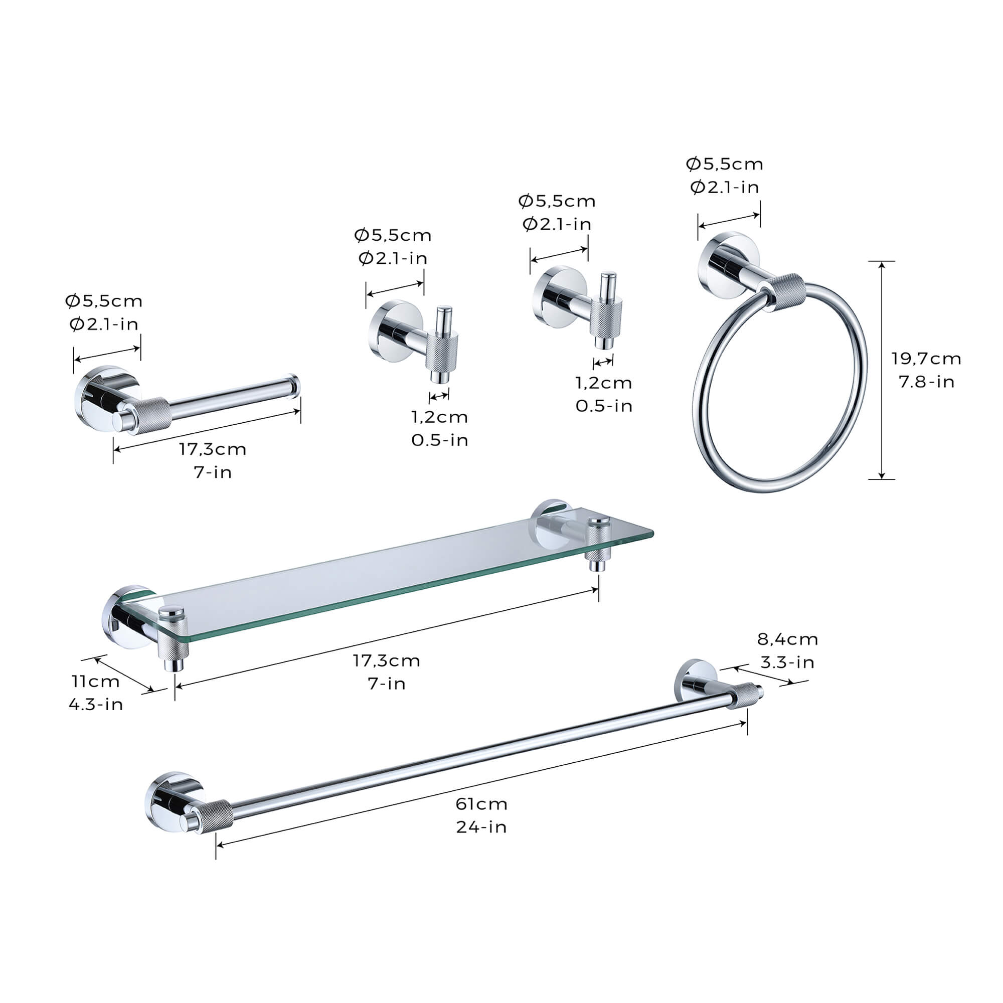 Milan 6-Piece Wall Hardware Set