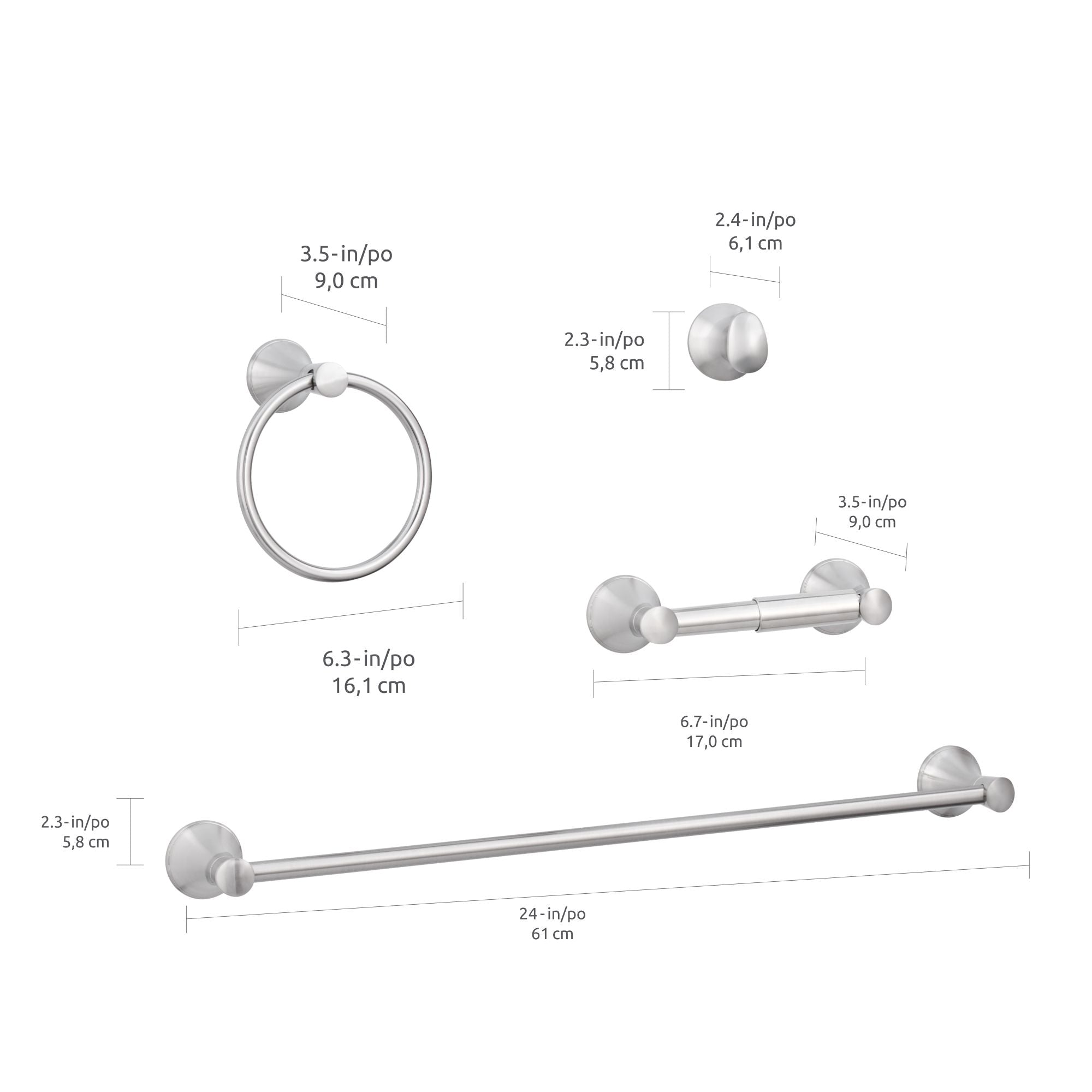 Manila 4-Pc Wall Hardware Set