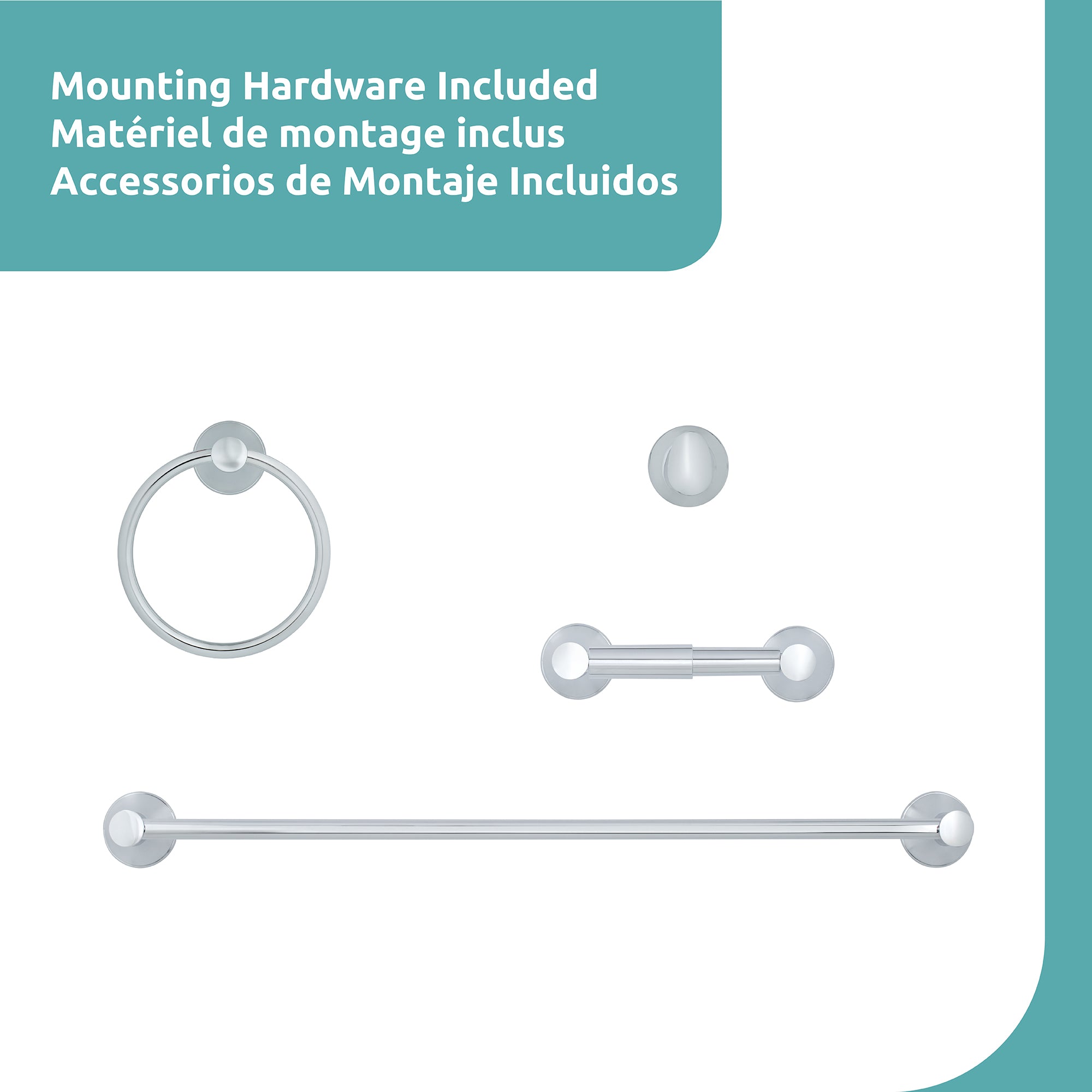 Manila 4-Pc Wall Hardware Set