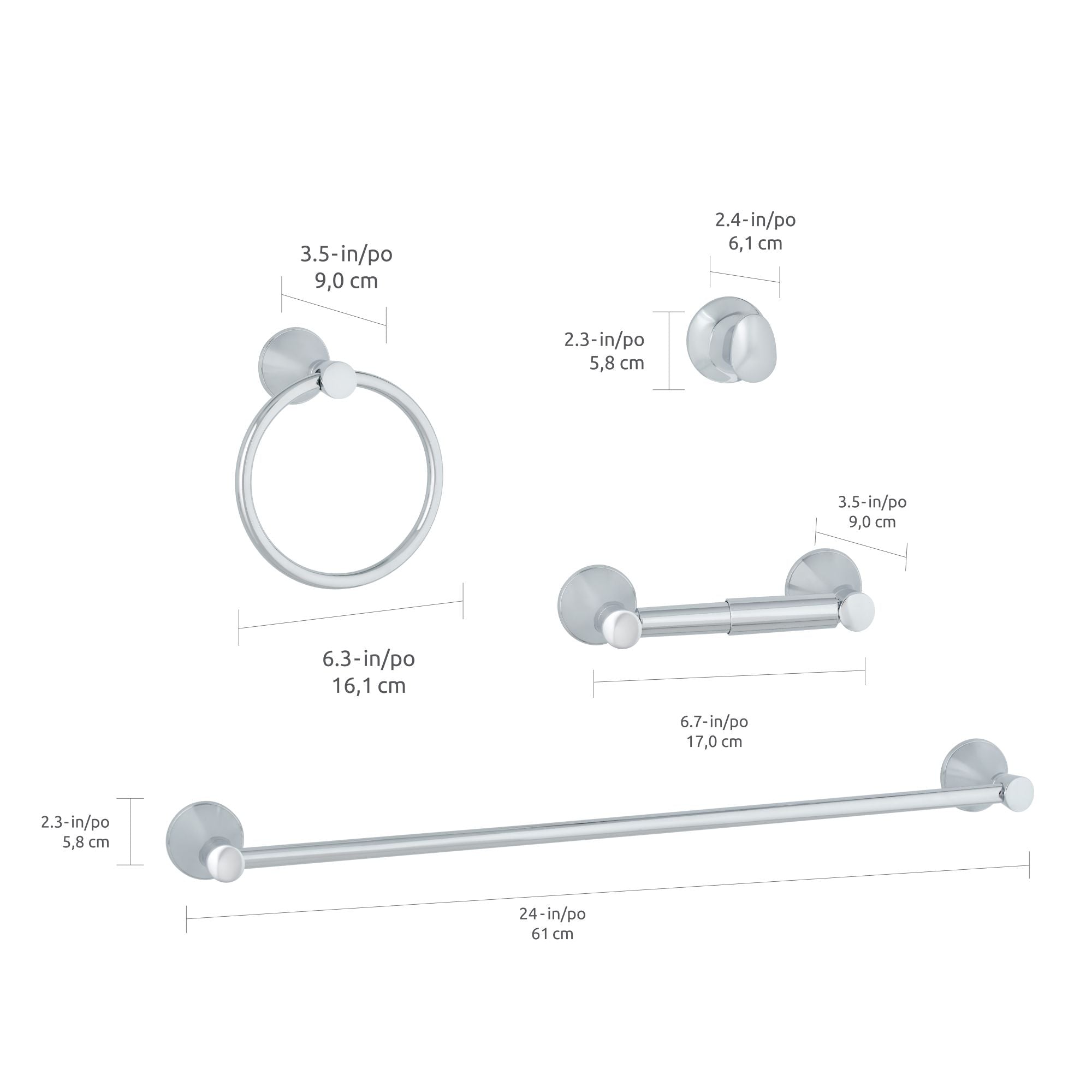 Manila 4-Pc Wall Hardware Set