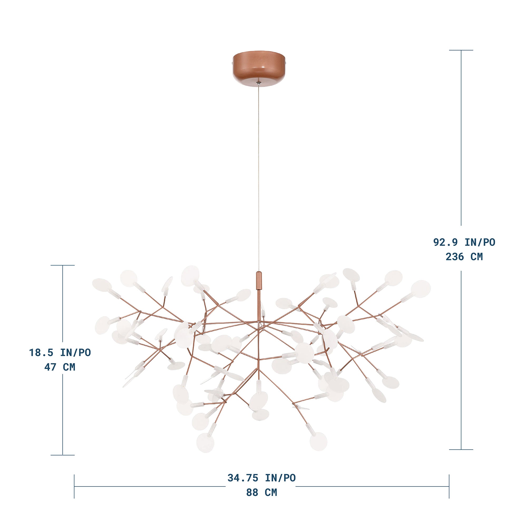 Lámpara de araña nórdica LED de 63 luces