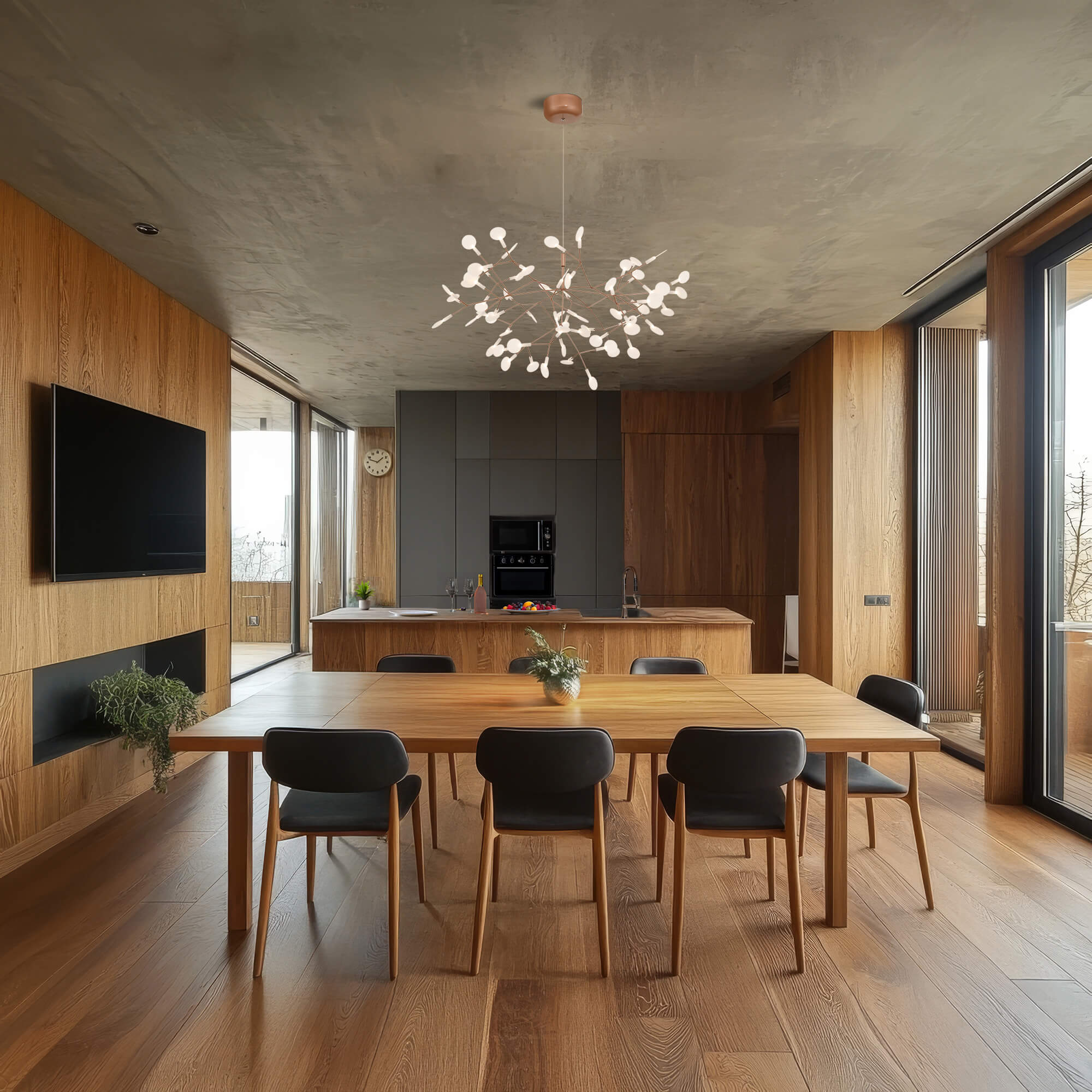 Lámpara de araña nórdica LED de 63 luces