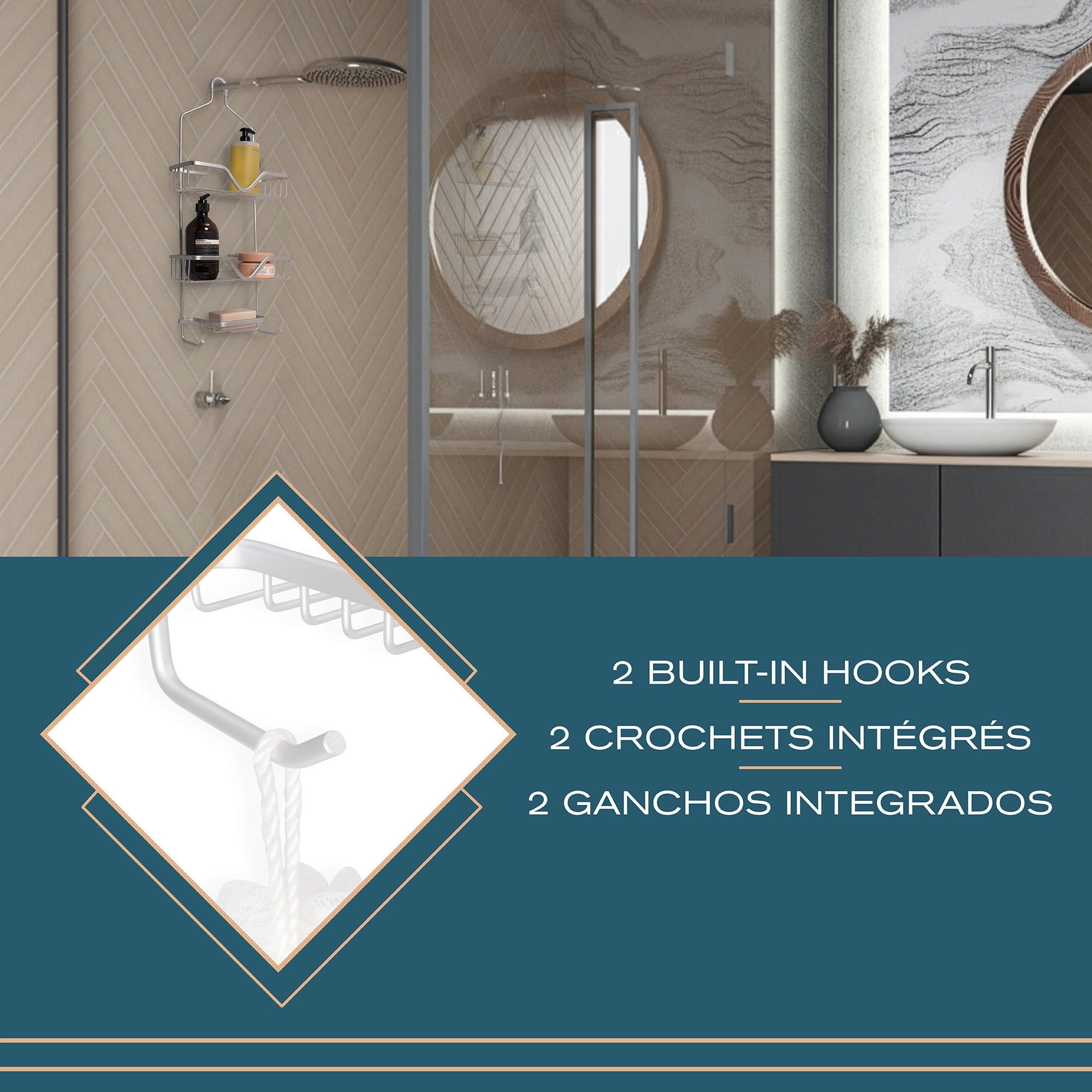 Alena 3-Tier Hanging Shower Caddy