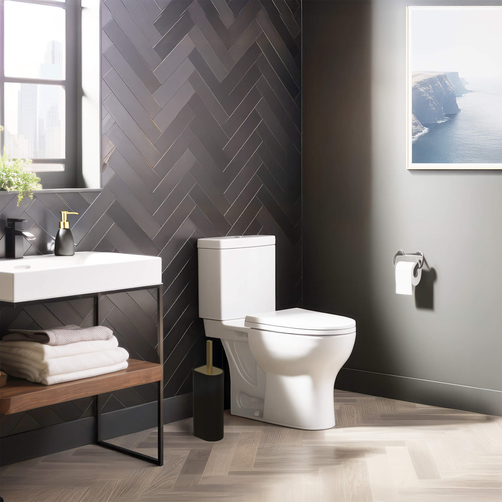 #color_Ribbed Matte Black Gold