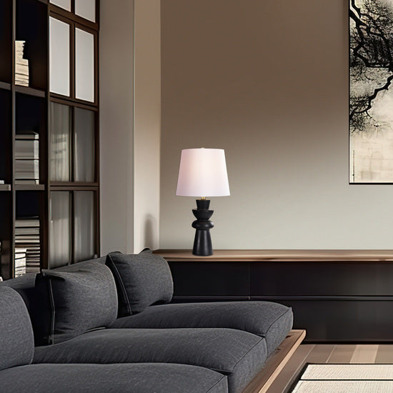 Lámpara de mesa de cerámica escultural (21”)