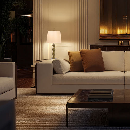 Lámpara de mesa decorativa inspirada en el bambú (26”)